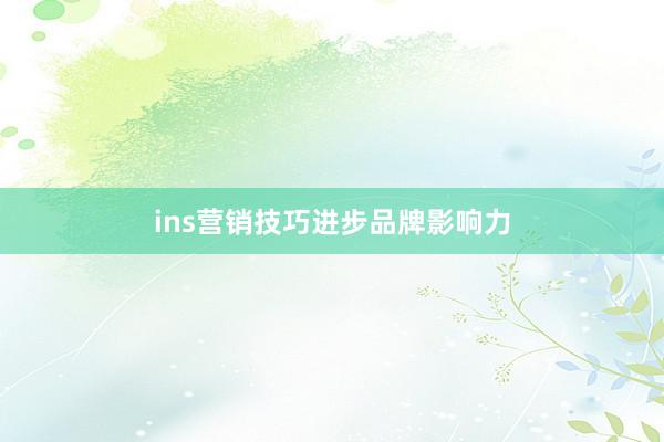 ins营销技巧进步品牌影响力